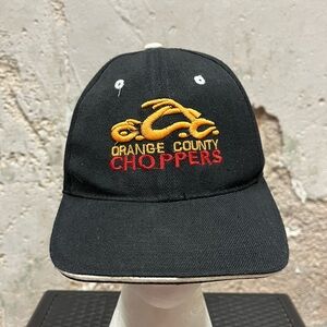 Vintage Y2K Orange County Choppers Embroidered Black Adjustable Back Cap Biker